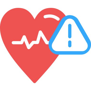 Kalp atışı simgesi, basit vektör çizimi