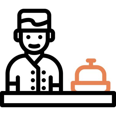 Otel servisi. Otel simgesi vektör illüstrasyonu