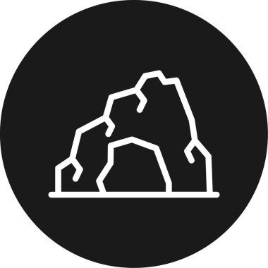 Kaya ve dağ ikonunun vektör çizimi. Web için kaya ve taş koleksiyonu.