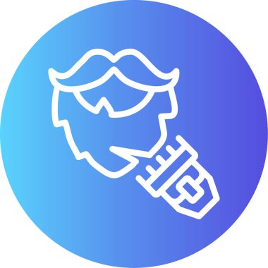 Mavi çizgi ortaçağ kılıç ikonu beyaz arka planda izole edilmiş. Ortaçağ ortaçağ. Soyut çember rastgele noktalar. vektör