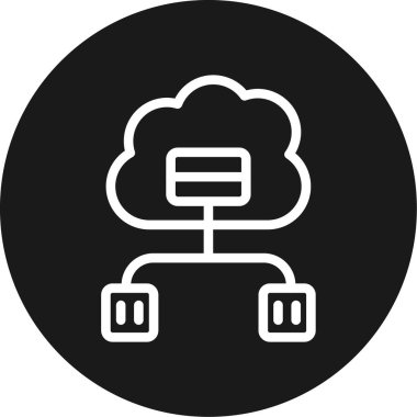 Bulut hesaplama simgesi vektör illüstrasyonu
