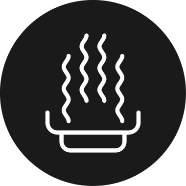 Sıcak çorba ikonu, vektör illüstrasyonu