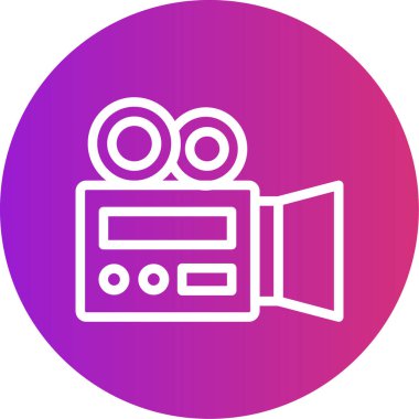 Film kamerası. Web simgesi basit tasarım