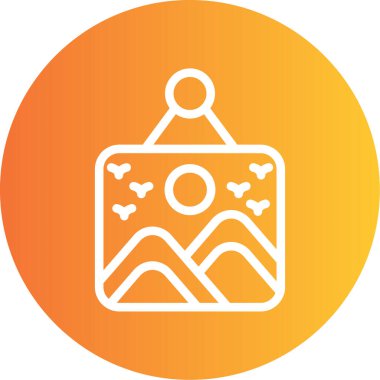 Bir dağ simgesinin vektör illüstrasyonu