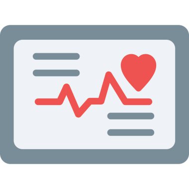 kardiyogram düz vektör simgesi