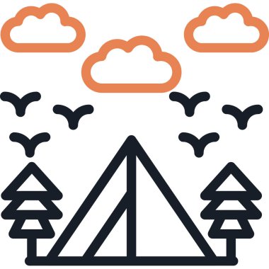 Bir dağ simgesinin vektör illüstrasyonu