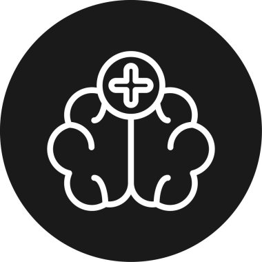 Beyin. Web simgesi basit illüstrasyon