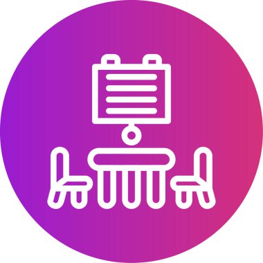 Sandalye simgesinin vektör illüstrasyonu