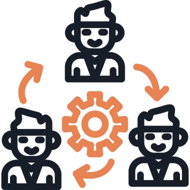 İş adamları düz simge, vektör, illüstrasyon