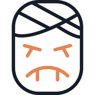 Kızgın yüz simgesi simgesi. Yüz ifadesini özetle. vektör simgesi beyazda izole edildi