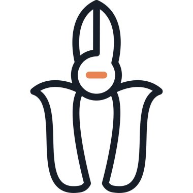 Kulak ikonlu Paskalya Tavşanı. Beyaz arka planda izole edilmiş ince çizgi çizgisi olan Paskalya Tavşanı Kulağı vektör simgeleri