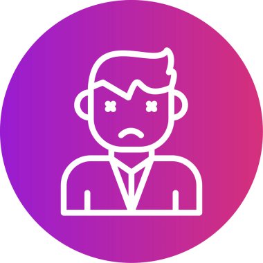 Üzgün yüzlü bir adam. Web simgesi