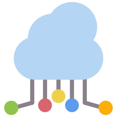 bulut bağlantı ağ bağlantısı simgesi düz biçimli