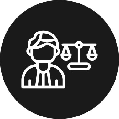 Hukuk ve adalet ikonunun vektör illüstrasyonu. Stoklar için hukuk ve adalet vektör simgesi.