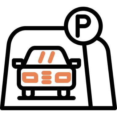 Park ediyor. Web simgesi basit illüstrasyon