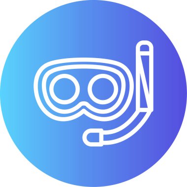 Dalış maskesi. Basit illüstrasyon