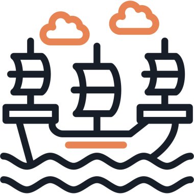 cruise gemi kutsal kişilerin resmi, vektör çizim