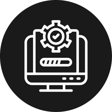 dişli ve ayarlı vektör illüstrasyonlu dizüstü bilgisayar