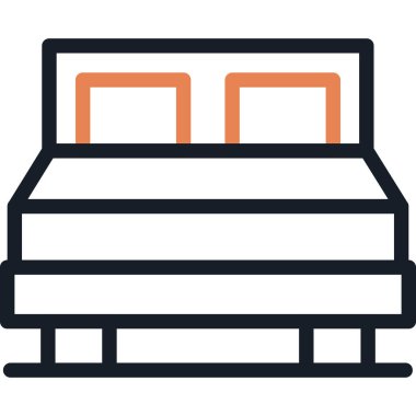 Yatağa. Web simgesi basit illüstrasyon