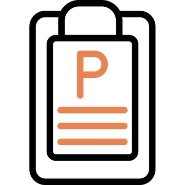 Park yeri ikonu ana hat vektörü. Araba parkı. garaj otoparkı