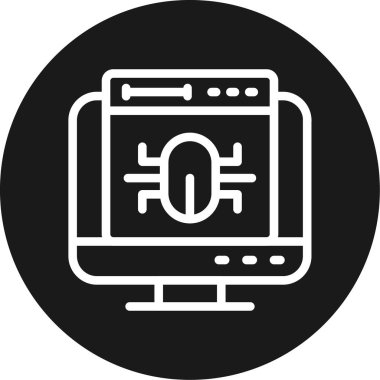 Bilgisayar monitörü. Web simgesi basit tasarım