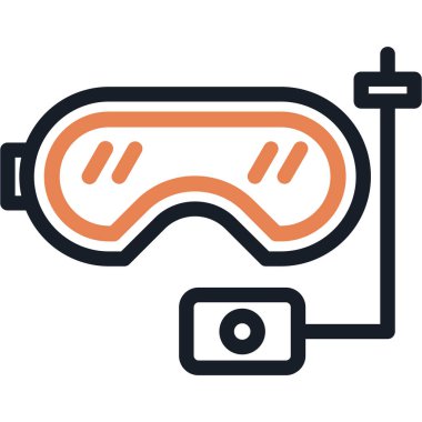 dalış maskesi simgesi basit tasarım