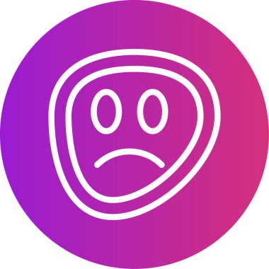 güzel gülen yüz çizgisi vektör simgesi