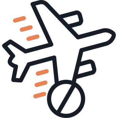 uçak seyahat düzlemi simgesi ana hat biçiminde