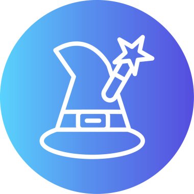 Sihirli şapka simgesinin vektör çizimi