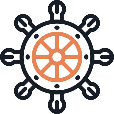 Tekerlek simgesi vektör illüstrasyonu