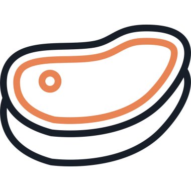 Et Bifteği simgesi, vektör illüstrasyonu