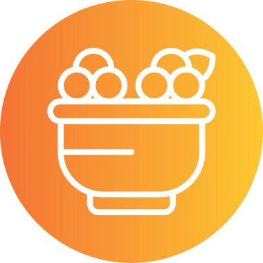 Meyve simgeli sepetin vektör illüstrasyonu