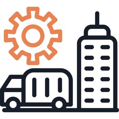 dağıtım ve lojistik ikon. vektör illüstrasyonu