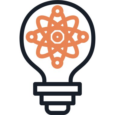 Atom simgesi, vektör illüstrasyonlu ampul