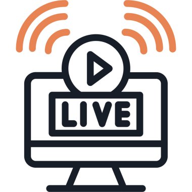 Canlı akış vektör simgesi