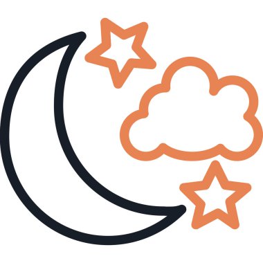 gece ay simgesi, basit illüstrasyon