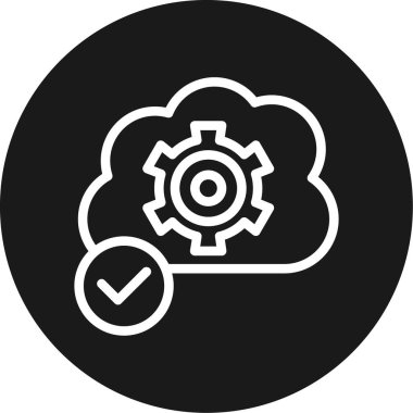 bulut hesaplama simgesi, vektör illüstrasyonu