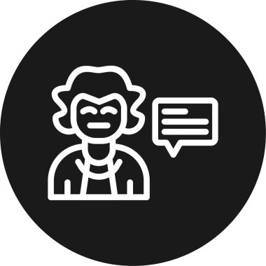 vector illustration of a woman with a speech bubble