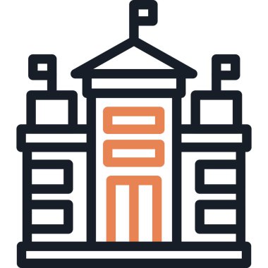 Bina. Web simgesi basit illüstrasyon