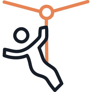 atlama ipi simgesi, illüstrasyon vektör