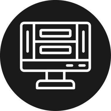 bilgisayar monitörü ikon vektör illüstrasyonu