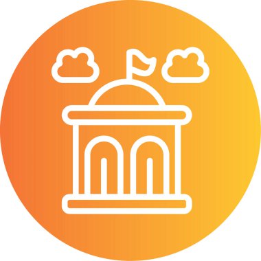 Modern binanın vektör illüstrasyonu