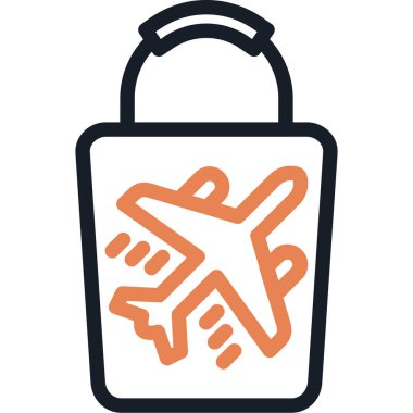 Bir seyahat çantası simgesinin vektör çizimi