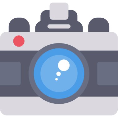 kamera düz simgesi, vektör illüstrasyonu