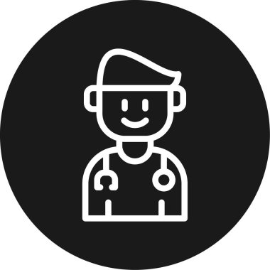 doktor vektör simgesi modern basit illüstrasyon, çizgi