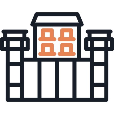 Kafes vektörü ince çizgi simgesi