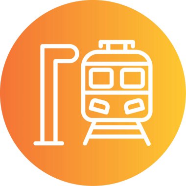 Tren simgesinin vektör illüstrasyonu