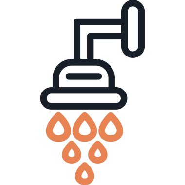 Duş. Web simgesi basit illüstrasyon