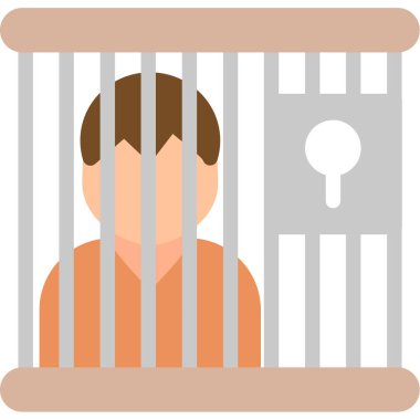 mahkum düz vektör simgesi tasarımı