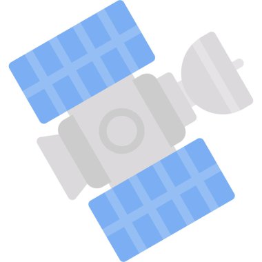 Uydu düz vektör simgesi